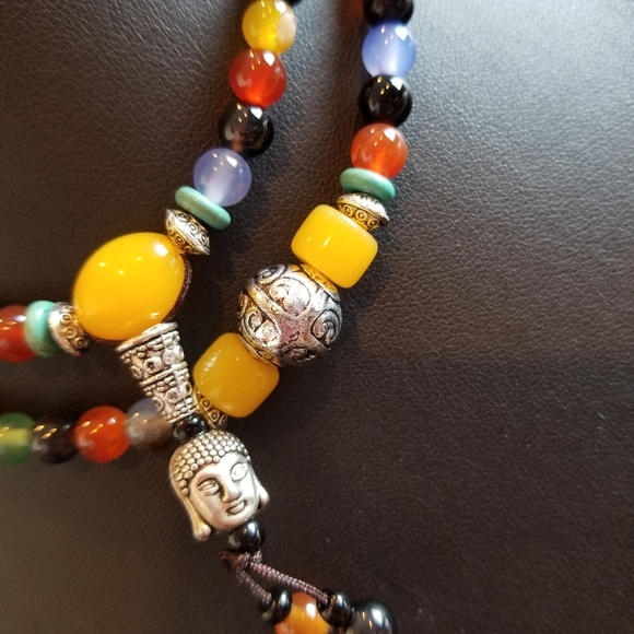Rainbow Agate Mala. - Picture 2 of 5